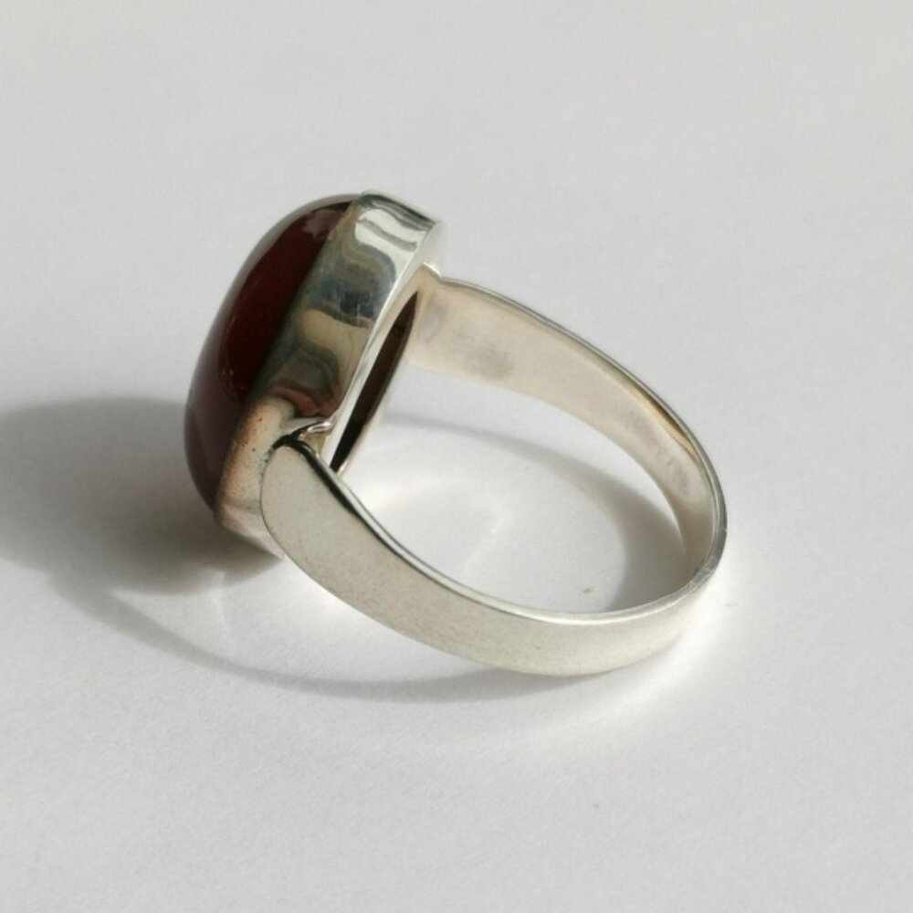 Sterling Silver Carnelian ring size 9.5 Unisex design - Picture 5 of 8